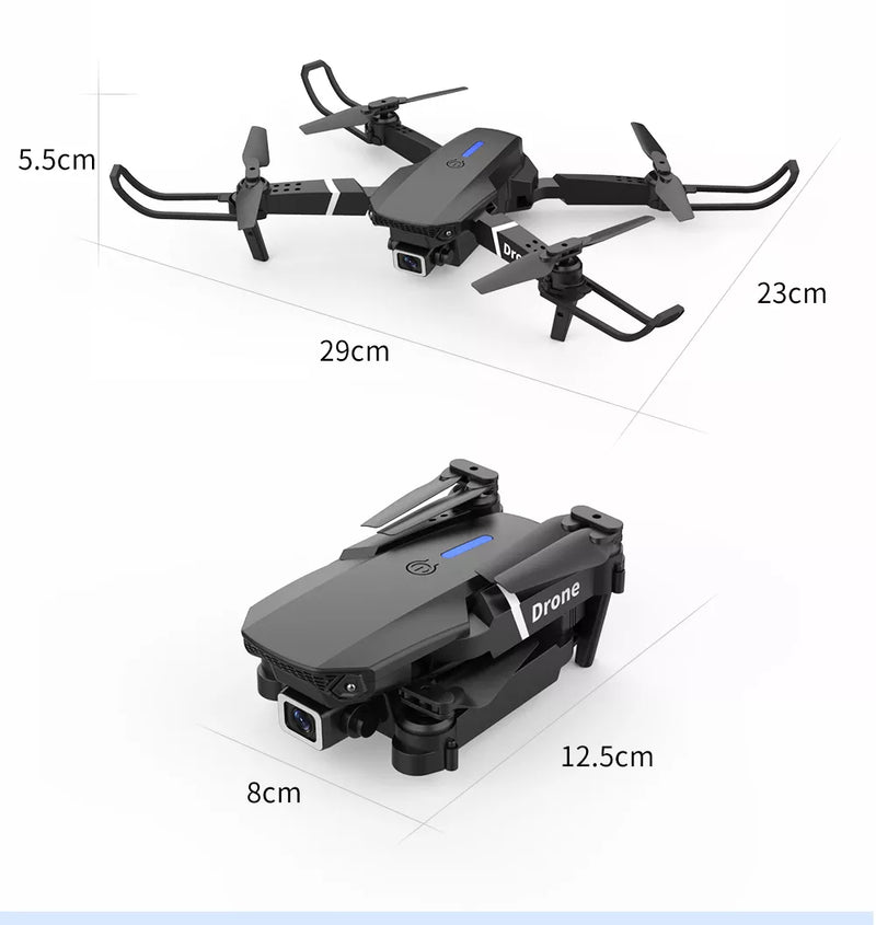 Professional Drone - Zangão profissional e88 4k câmera grande-angular hd wifi fpv altura hold dobrável rc quadrotor helicóptero câmera-brinquedos infantis livres